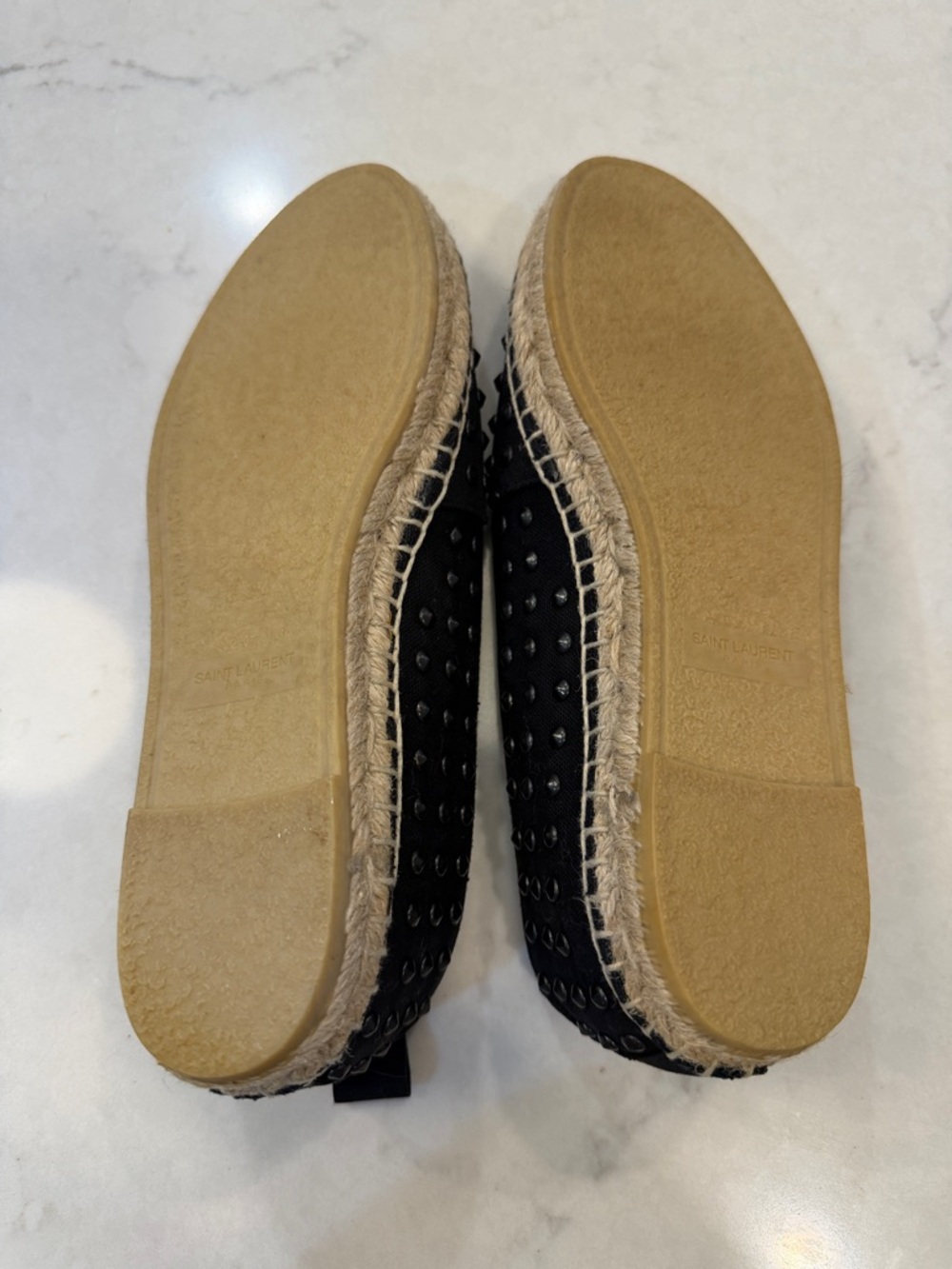 Saint Laurent Black‎ Studded Espadrilles Size 37 - Picture 7 of 10